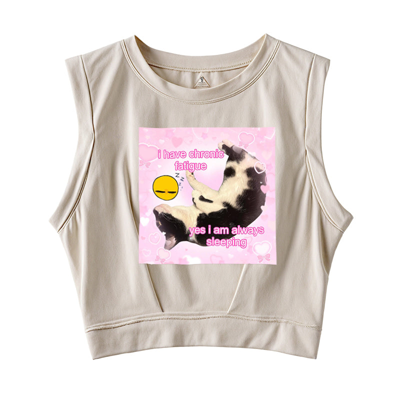 Yes I Am Always Sleeping Sleeveless Crop Top