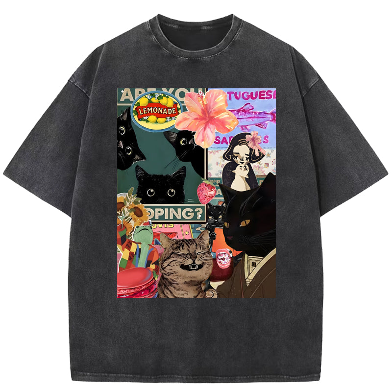 Cats' Carnival Washed T-Shirt
