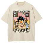 Spaghetti Black Cat Vintage Washed T-Shirt
