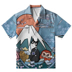 Mount Fuji Landscape With Cat Aloha Hawaiian Shirt