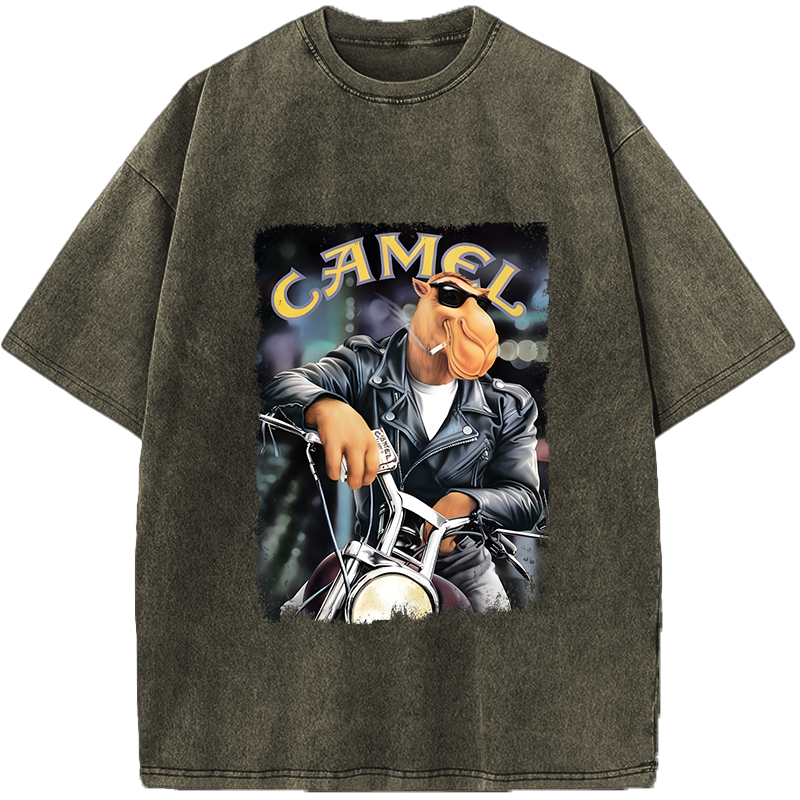 Unisex Tough & Unstoppable Camel Vintage Washed T-Shirt