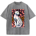 White Cat Vintage Washed T-Shirt