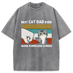 Funny Cat Dad Washed T-Shirt