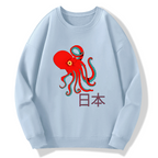 Japan Octopus Cotton Pullover Sweatshirt
