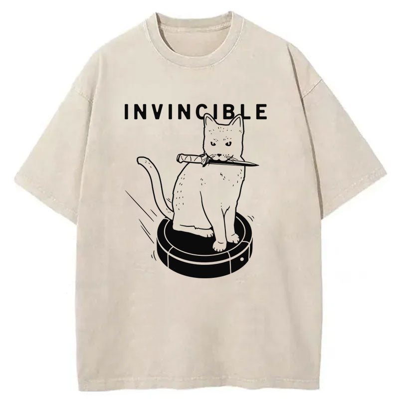 Invincible Cat Washed T-Shirt
