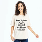 Born To Swim Funny Washed T-Shirt