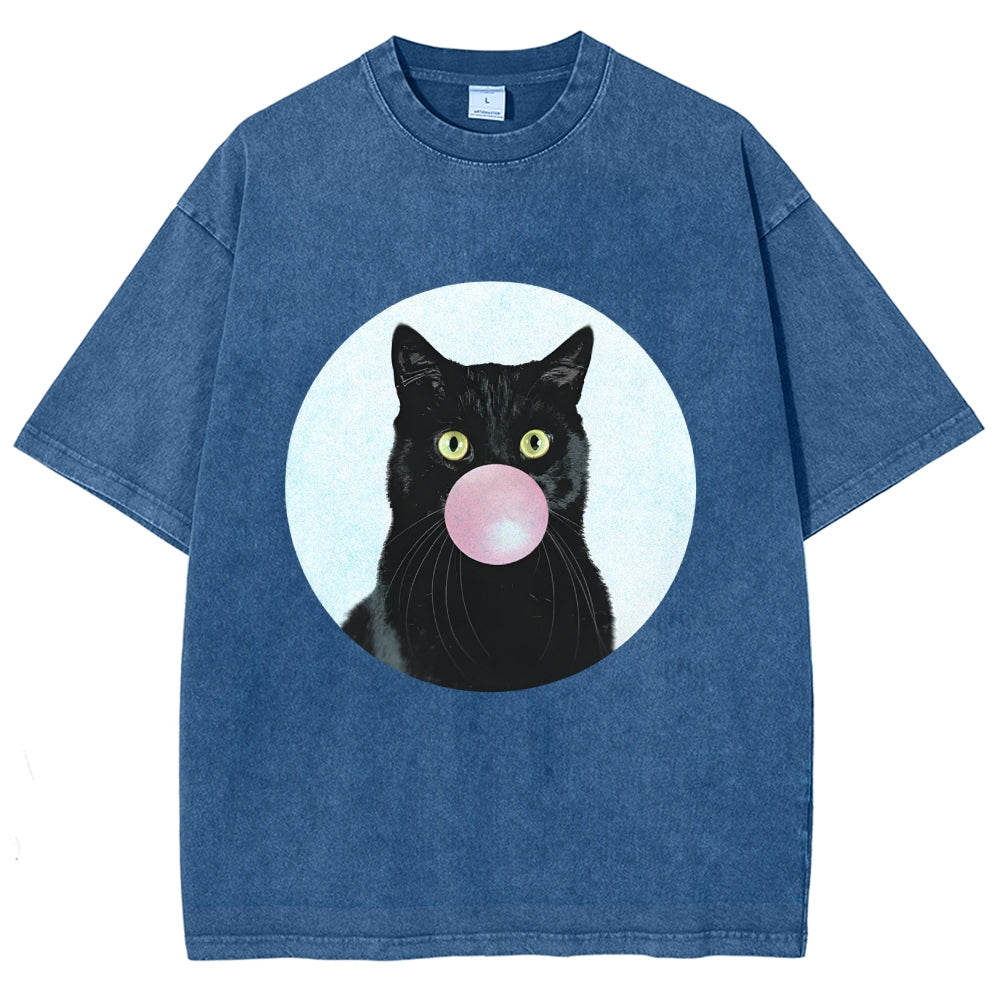 Bubble Cat Washed T-Shirt