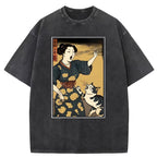 Woman Yelling At Cat Washed T-Shirt