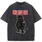 Fighting Cat Washed T-Shirt