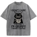 Funny Grumpy Cat Washed T-Shirt