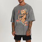 Skate Cat Washed Vintage Short Sleeves T-Shirt
