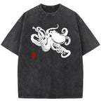 Octopus Vintage Wash Japanese Design T-Shirt