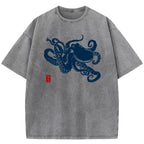 Octopus Vintage Wash Japanese Design T-Shirt