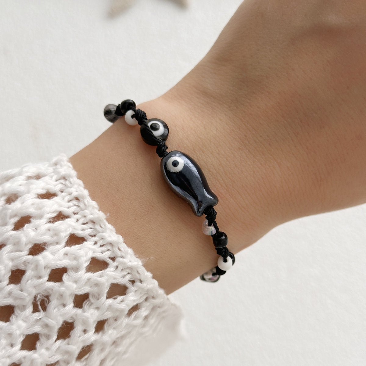 Ceramic fish woven bracelet