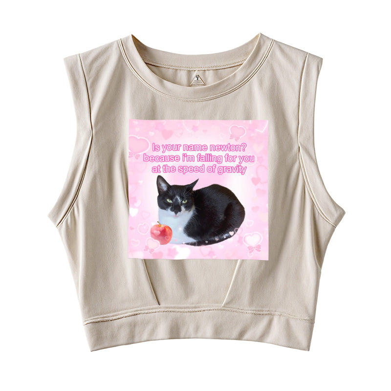 Is Your Name Newton Sleeveless Crop Top