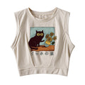Van Gogh's Cat Sleeveless Crop Top
