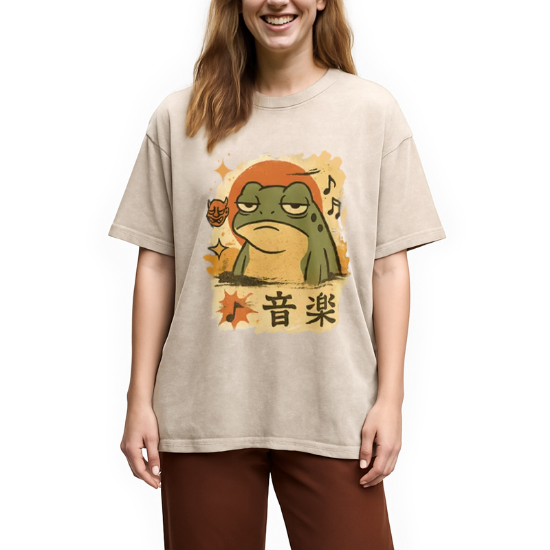 Unimpressed Frog Japanese Washed T-Shirt
