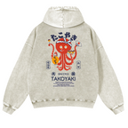 Takoyaki Octopus Vintage Washed Cotton Back Art Hoodie