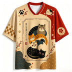 Japanese Maneki Neko Art Jersey Shirts