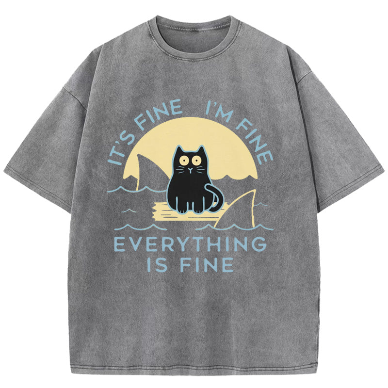 It's Fine I'm Fine Everything Is Fine Washed T-Shirt