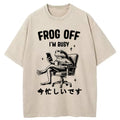 Busy Frog Funny Washed T-Shirt