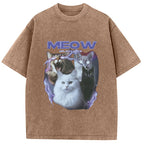 Neow Cat Meme Washed T-Shirt