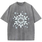 Cat Snowflake Washed T-Shirt