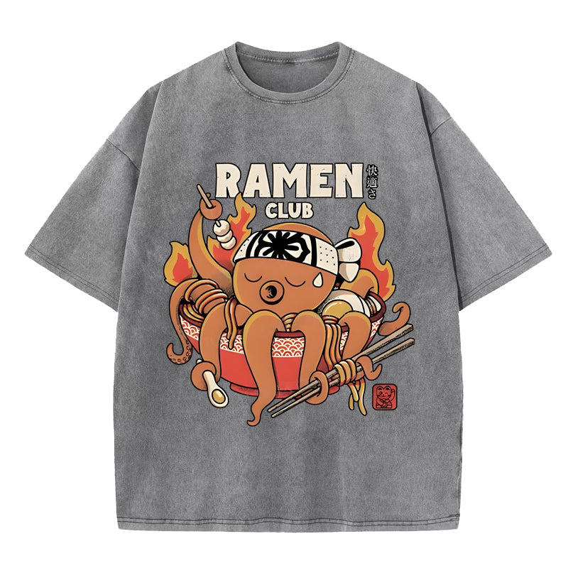 Octopus Ramen Japan Washed T-Shirt