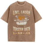 Skeleton Taking A Bath Washed T-Shirt