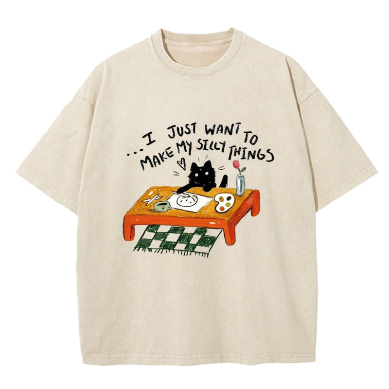 Make My Silly Things Washed T-Shirt