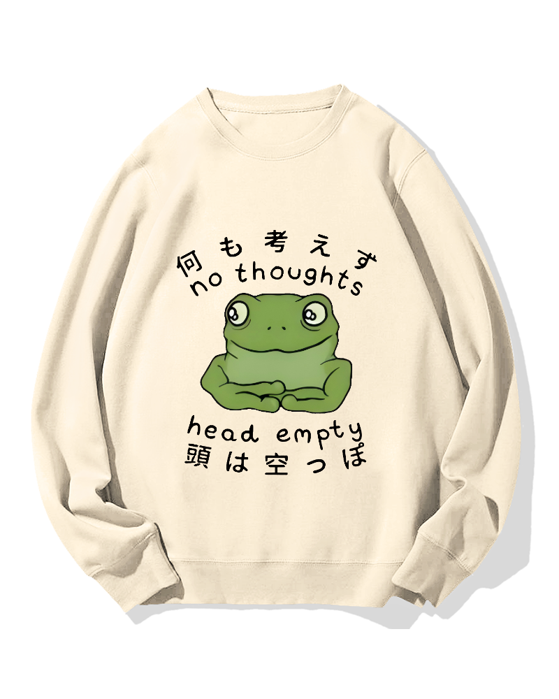 No Thoughts Head Empty Frog Cotton Sweatshirt