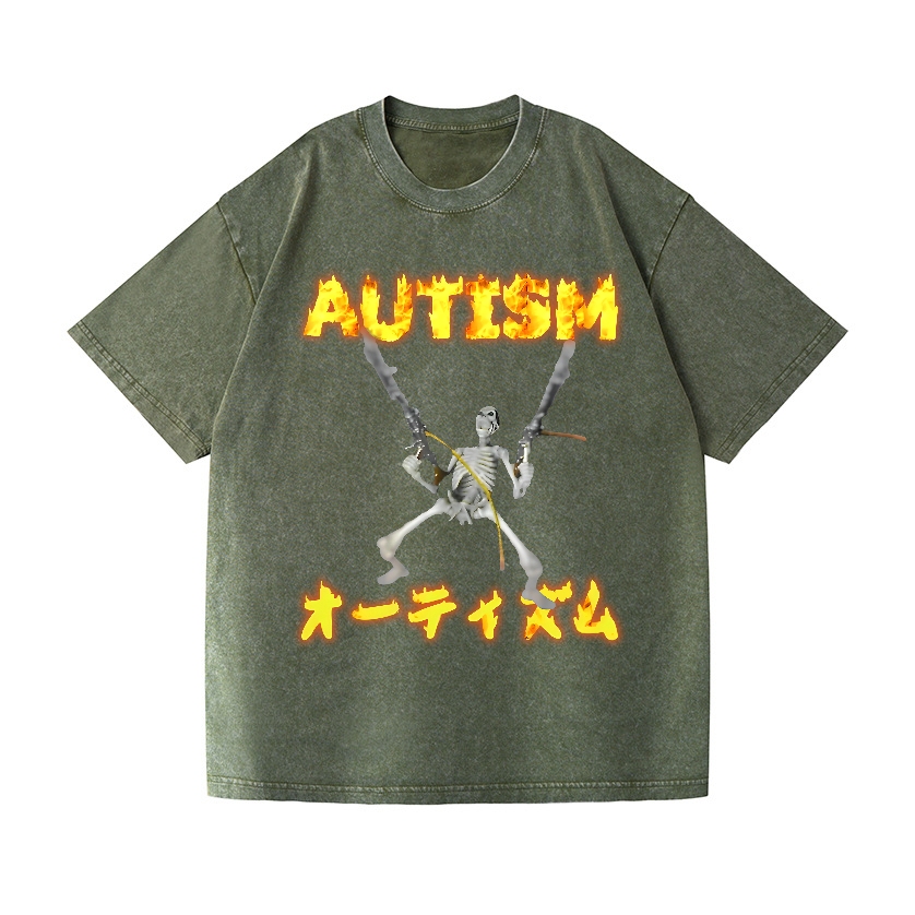 Autism Vintage Wash Japanese Design T-Shirt