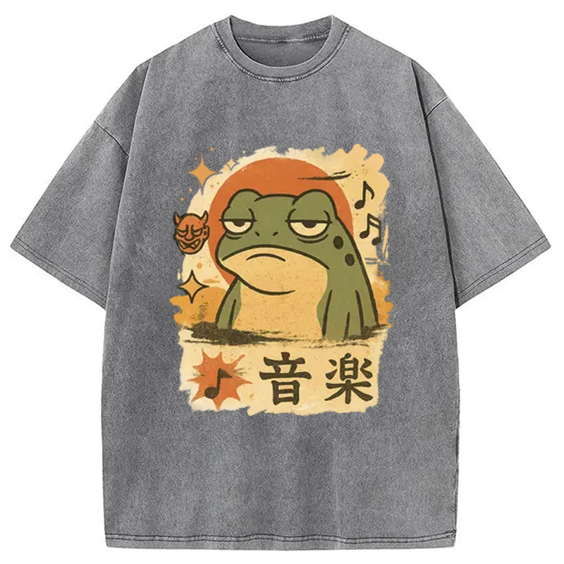 Unimpressed Frog Japanese Washed T-Shirt