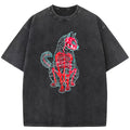 Cat Skeleton Art Print Washed T-Shirt