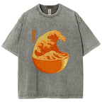 The Great Wave Off Orange Washed T-Shirt