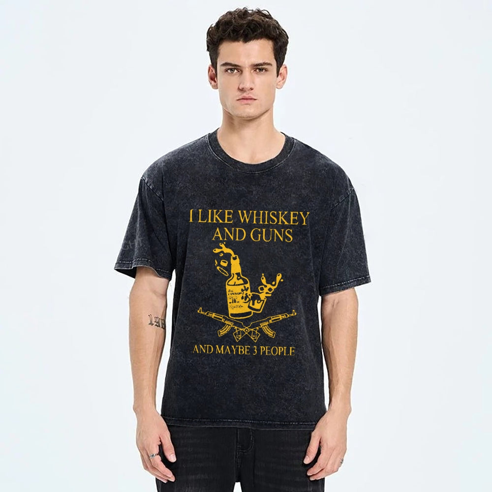 Whiskey Vintage Wash Japanese Design T-Shirt