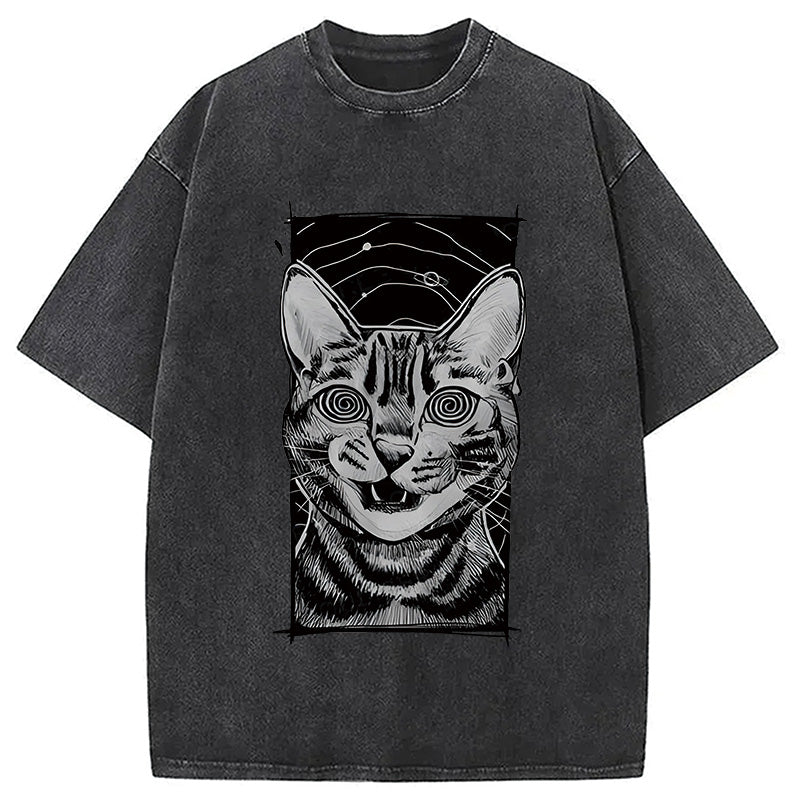 Hypnotic Cat Washed T-Shirt