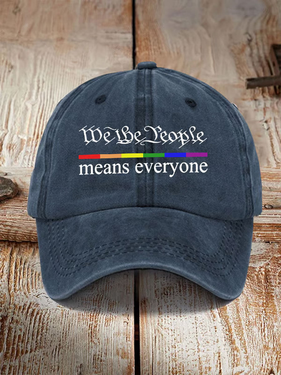 Unisex LGBT We The People Means Everyon People Pride Print Hats