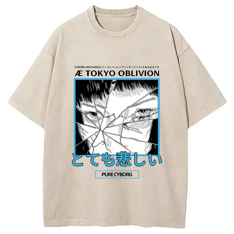Cyberpunk Dark Fantasy Washed T-Shirt