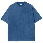Fishes Pattern Printed Washed Vintage Short Sleeves T-Shirt