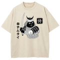 Cat Samurai With Sword Washed T-Shirt