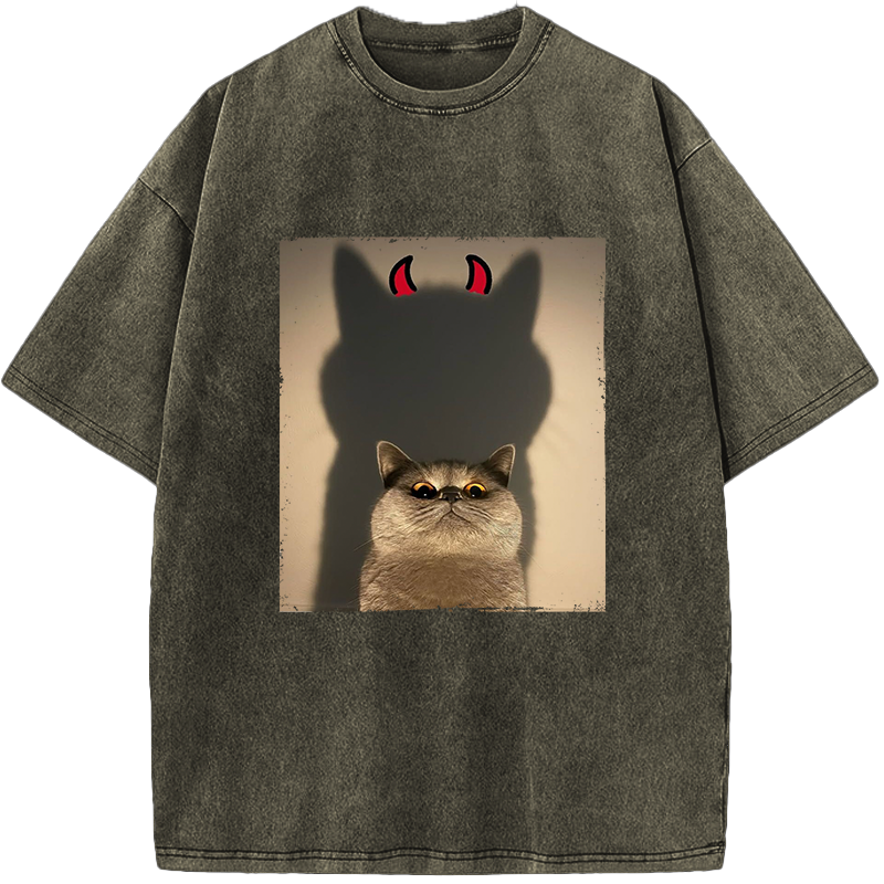 Unisex Sweet Face Evil Intentions Vintage Washed T-Shirt