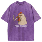 Fried Chicken 420 Smoking Meme Washed T-Shirt