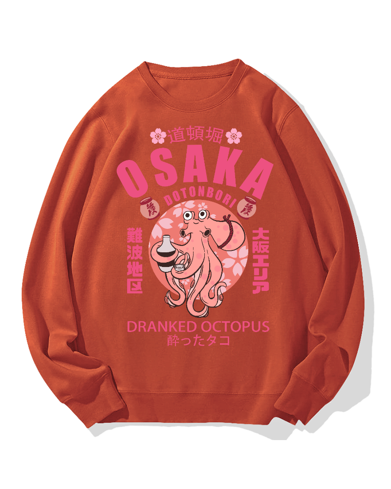 Osaka Sakura Octopus Cotton Sweatshirt