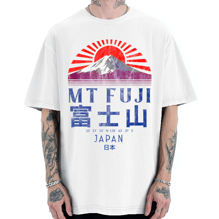 Mount Fuji Vintage Japan Graphic Cotton casual T-shirt