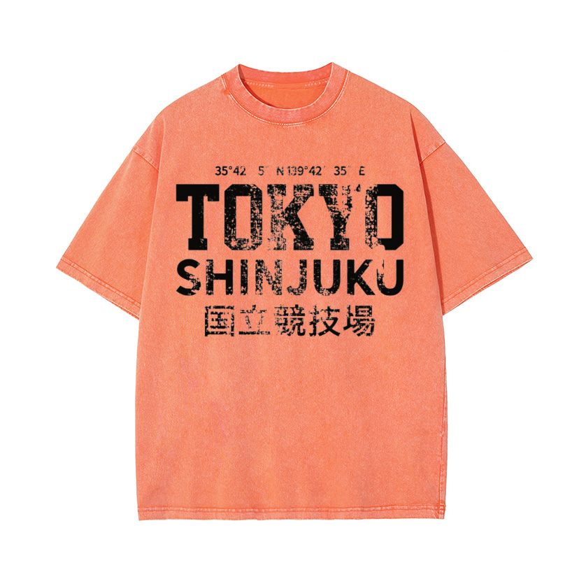 TOKYO SHINJUKU Vintage Wash Japanese Design T-Shirt