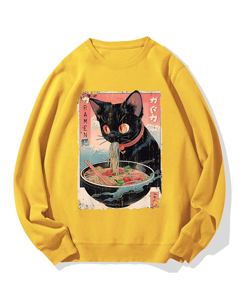 Ramen Cat Cotton Sweatshirt