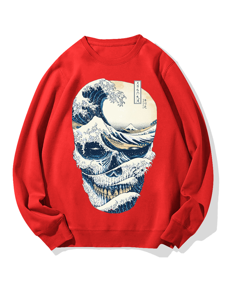 Wave Skeleton Cotton Sweatshirt