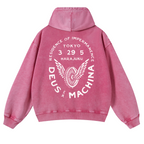 Harajuku Vintage Washed Cotton Back Art Hoodie