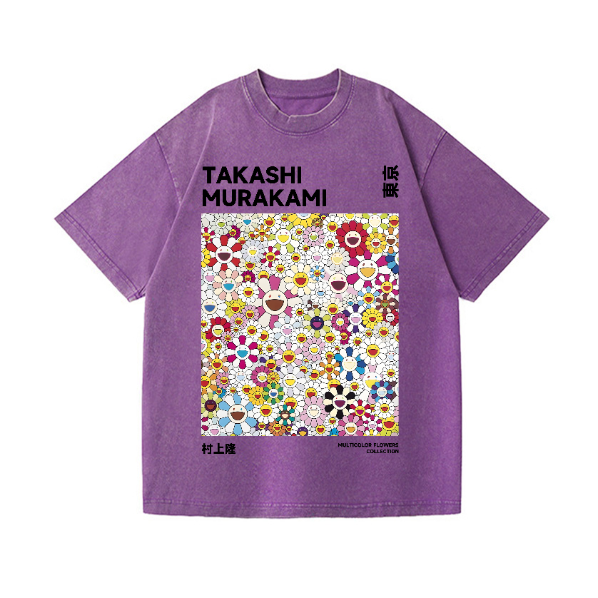 Japan Flower Vintage Wash Japanese Design T-Shirt